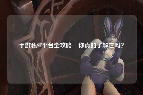 手游私SF平台全攻略 | 你真的了解它吗?