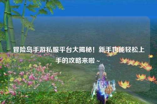 冒险岛手游私服平台大揭秘！新手也能轻松上手的攻略来啦～✨