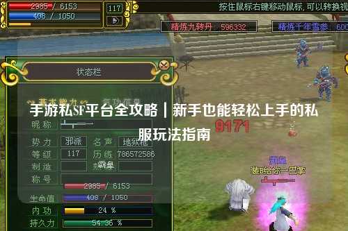 手游私SF平台全攻略｜新手也能轻松上手的私服玩法指南